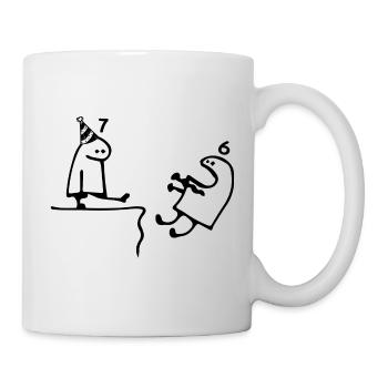7 Jahre: Auf Wiedersehen 6 Jahre, alles Gute zum 7. Geburtstag - Tasse - Weiß - Rechts