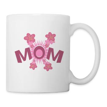 Rosa Blumen für MOM, eine süße Überraschung. - Tasse - Weiß - Rechts