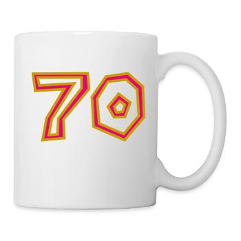 70. 70 JAHRE. 70-JÄHRIGES JUBILÄUM. 70-JÄHRIGES JUBILÄUM. - Tasse - Weiß - Rechts