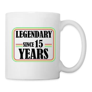 Legendary for 15 years, 15th birthday, finally 15 - Mug - white - Right