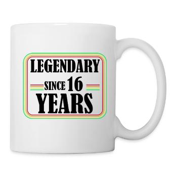 Legendär seit 16 Jahren, 16 Geburtstag, Endlich 16 - Tasse - Weiß - Rechts