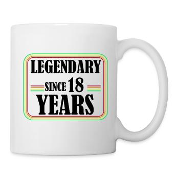 Légendaire depuis 18 ans, 18 ans, enfin 18 ans - Mug blanc - blanc - Droite