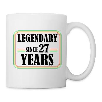 Legendary for 27 Years, 27th Birthday, Finally 27 - Mug - white - Right