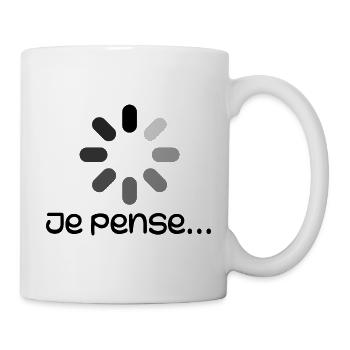 Grafisches Wort, denke ich - lustig - Tasse - Weiß - Rechts