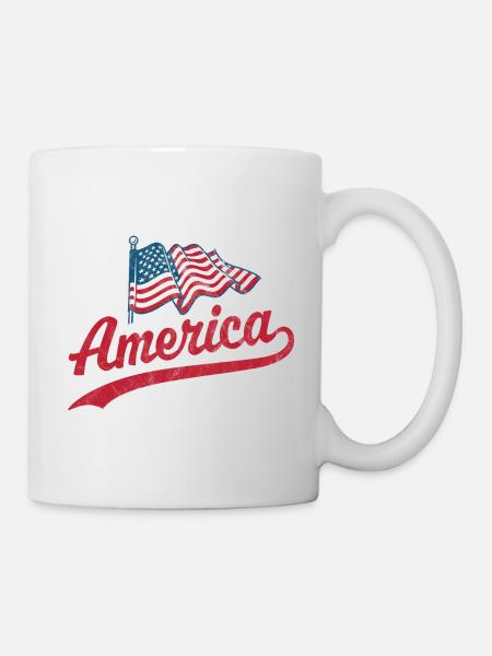 Amerika Flagge - Tasse - Weiß
