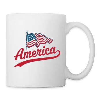 Amerika Flagge - Tasse - Weiß - Rechts