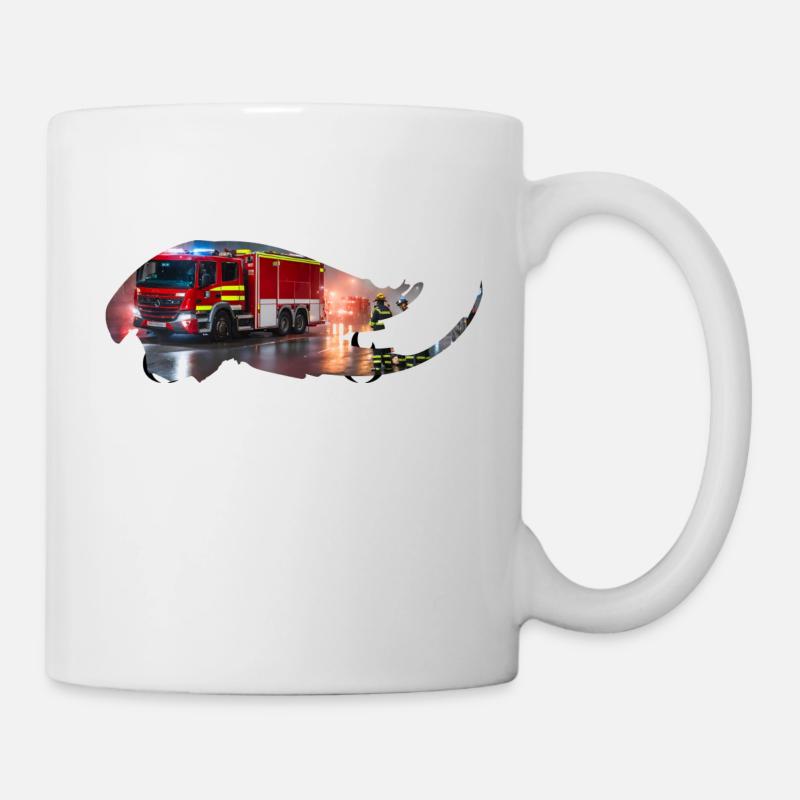 Camion de pompiers - Mug blanc - blanc