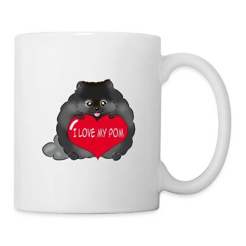 I love my Pom black - Mug - white - Right