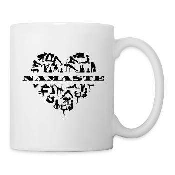 Namaste Yoga Méditation Yoga Positions Coeur - Mug blanc - blanc - Droite