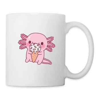 Süßer Axolotl isst Eis mit Streuseln - Tasse - Weiß - Rechts