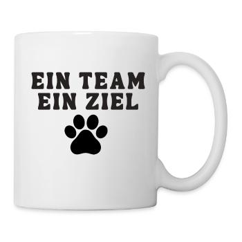 Ein Team ein Ziel Hundesport Hundeliebhaber Hund - Tasse - Weiß - Rechts