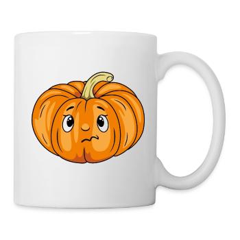 Dubious pumpkin emotion - Mug - white - Right