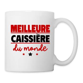 Meilleure caissière du monde, cadeau de noël - Mug blanc - blanc - Droite