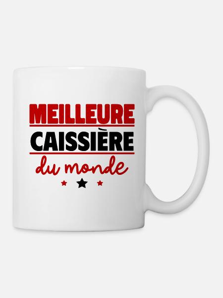 Meilleure caissière du monde, cadeau de noël - Mug blanc - blanc