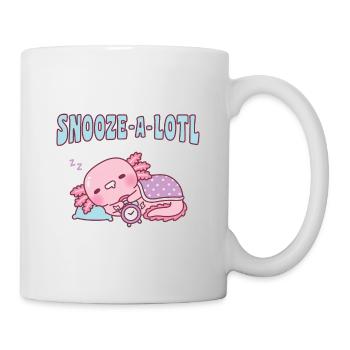 Cute Sleeping Axolotl Snooze A Lotl Funny Pun - Mug - white - Right