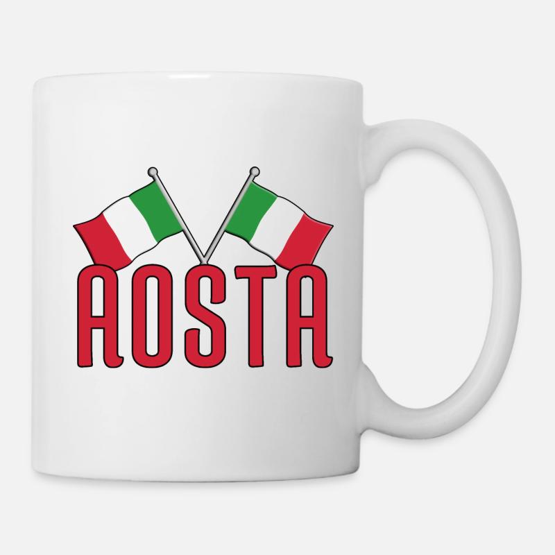 AOSTA Italie Drapeaux - Mug blanc - blanc