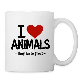 Love of animals with taste – For passionate hunters - Mug - white - Right