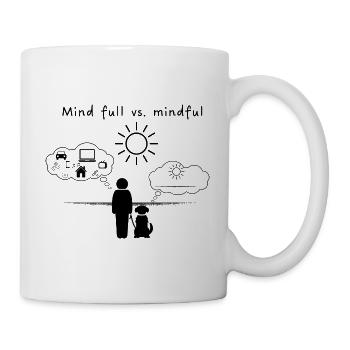 Mind Full vs Mindful – Human & Dog Design - Mug - white - Right