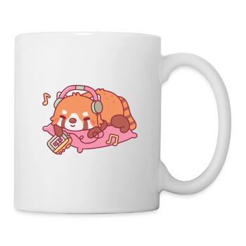 Cute Red Panda Listening To Music - Mug - white - Right