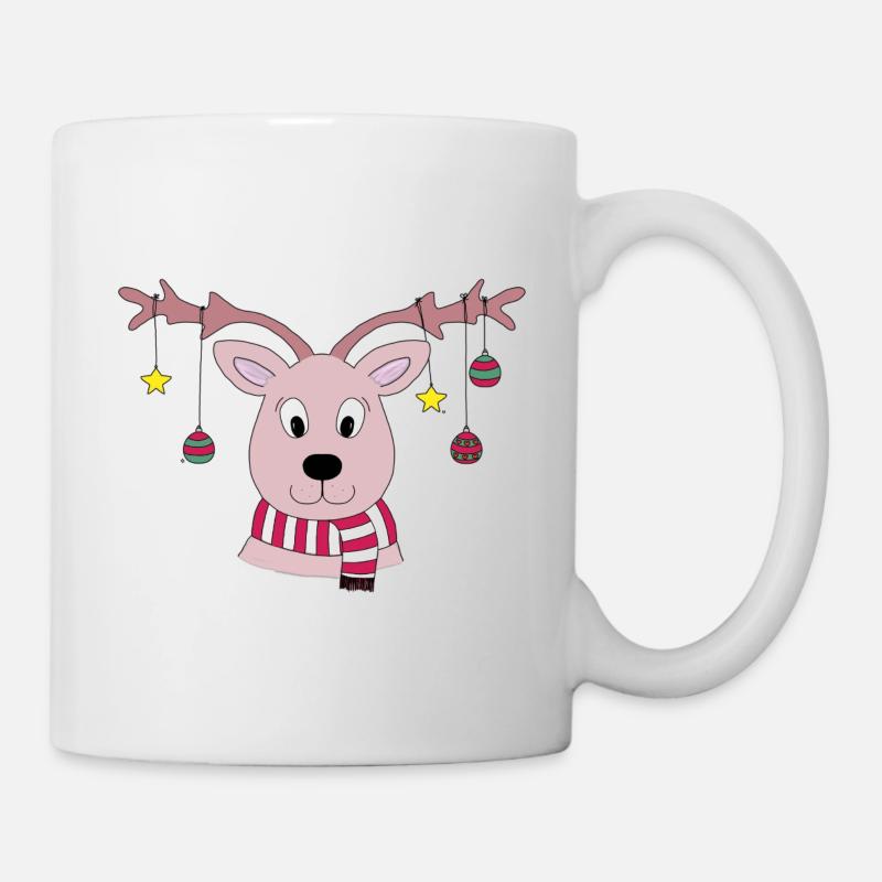 Rentier Weihnachten - Tasse - Weiß