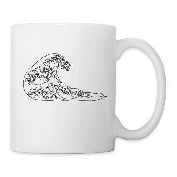 The Great Wave off Kanagawa Lineart - Mug - white - Right