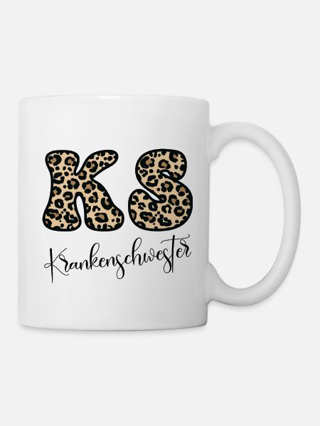 Leopardenmuster KS Krankenschwester Geschenk - Tasse - Weiß