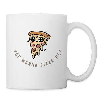 Pizza Lover Shirt – You want to Pizza Me? - Mug - white - Right