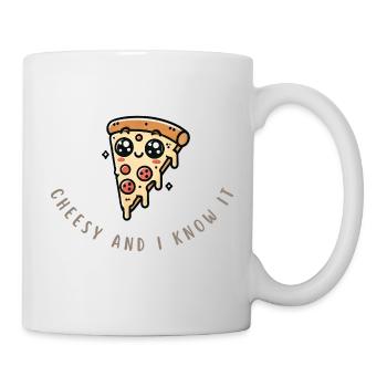 Tranche de pizza drôle – Chemise au fromage et géniale - Mug blanc - blanc - Droite