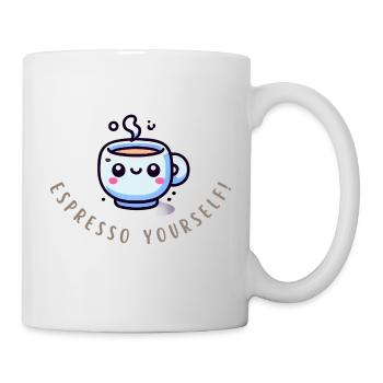 Espresso Yourself – Lustiges Kaffee-Shirt - Tasse - Weiß - Rechts