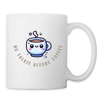 Coffee First – Funny Coffee Shirt - Mug - white - Right