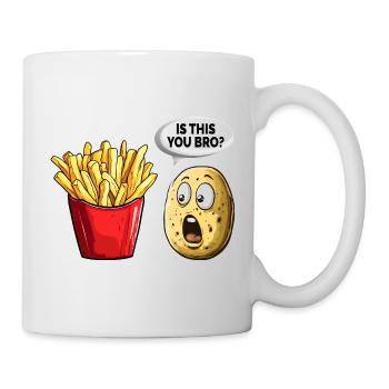 Lustige French Fries Pommes Kartoffel - Tasse - Weiß - Rechts