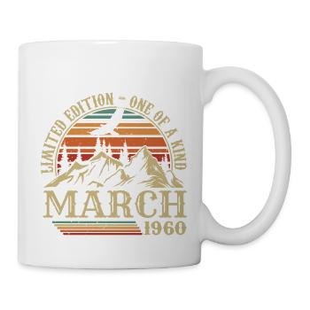 Cadeau D'anniversaire Mars 1960, Nées En Mars 1960 - Mug blanc - blanc - Droite
