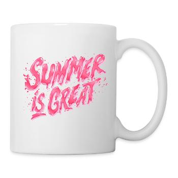 Summer is Great (Schriftzug, Pink) - Tasse - Weiß - Rechts