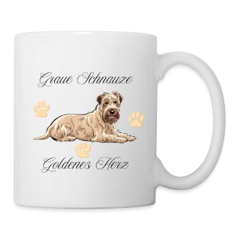 Graue Schnauze, Goldenes Herz – Würdevolles Wheate - Tasse - Weiß - Rechts
