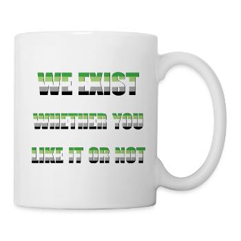 We Exist - Aromantic Flag - Tasse - Weiß - Rechts