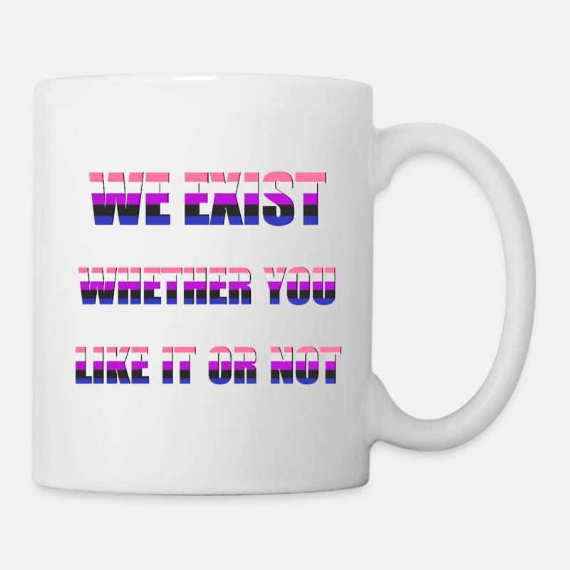 We Exist - Genderfluid Flag - Mug - white