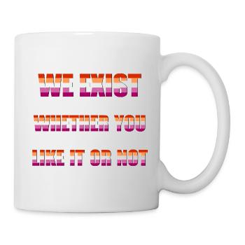We Exist - Lesbian Flag - Mug - white - Right