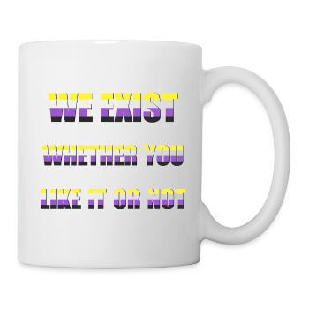 We Exist - Drapeau non-binaire - Mug blanc - blanc - Droite