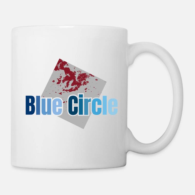 Grey Square Blue Circle - Mug - white