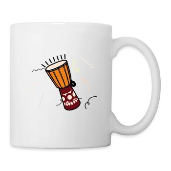 Tambour africain coloré pour vêtements - Mug blanc - blanc - Droite