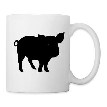 Cute Pig Silhouette - Mug - white - Right