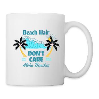 Motif drôle de cheveux de plage dont on s’en soucie - Mug blanc - blanc - Droite