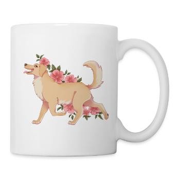 Golden Retriever Dog Flowers Beautiful Dog Trainer - Mug - white - Right
