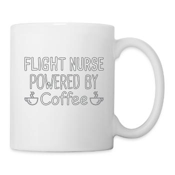 Flight Nurse Powered By Coffe Luftrettung - Tasse - Weiß - Rechts