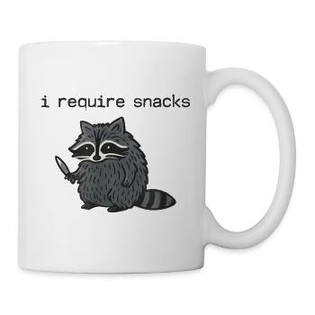 Lustig, Maskierter Waschbär, Mit, Messer - Tasse - Weiß - Rechts