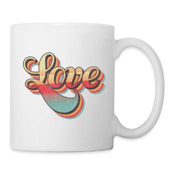 Design d’amour rétro - Mug blanc - blanc - Droite