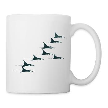 Banc de raies manta – Un monde sous-marin élégant - Mug blanc - blanc - Droite