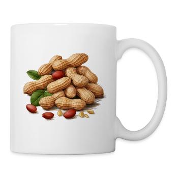 Roasted peanuts with leaf detail - Mug - white - Right