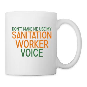 Voix des travailleurs de l’assainissement - Mug blanc - blanc - Droite