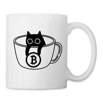 Crypto Katze Kaffeetasse Design - Tasse - Weiß - Rechts